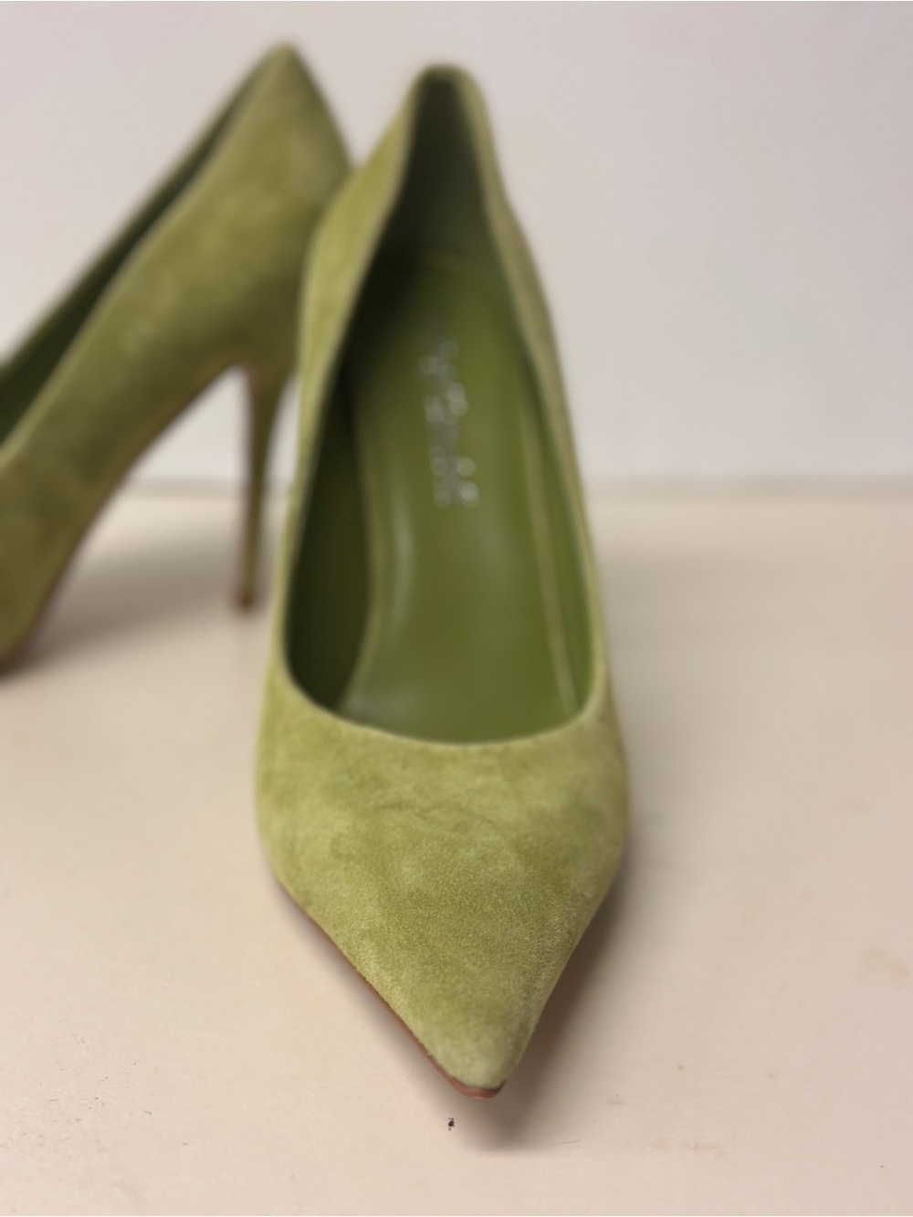 Jeffrey Campbell Olive Green Suede Pointed Toe Pumps